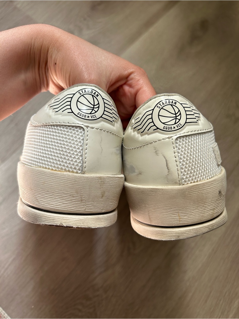 Golden Goose Men's Stardan in white mesh with black suede star 42 - Picture 9 of 12